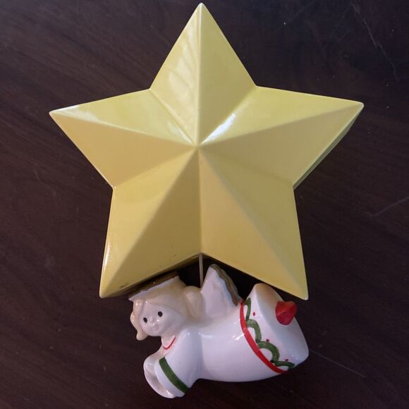 Christmas Music Pull Angel Star Wall Decor Hark The Harold Angels Sing 1984 Vtg - Picture 1 of 9